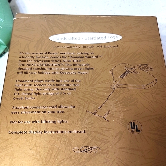 Romulan Warbird. STAR TREK THE NEXT GENERATION. Vintage Hallmark 1995 - Picture 4 of 12